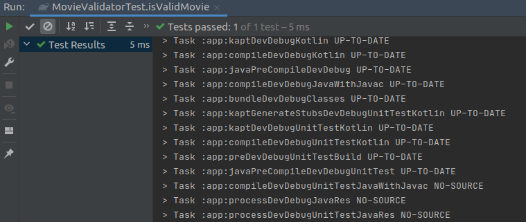 Tests passed for movie validator test case