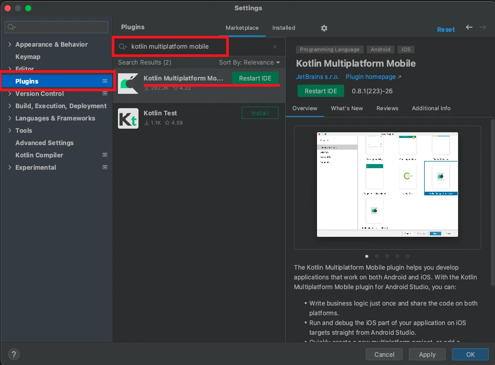 “Kotlin Multiplatform Mobile plugin IDE