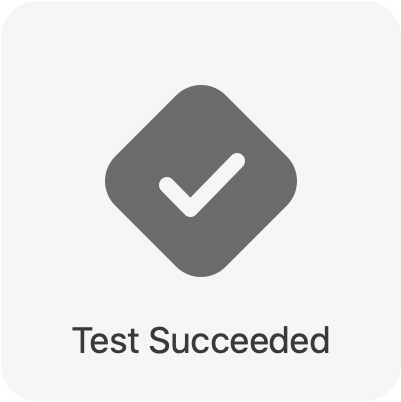 Pop-up showing that the unit test succeeded